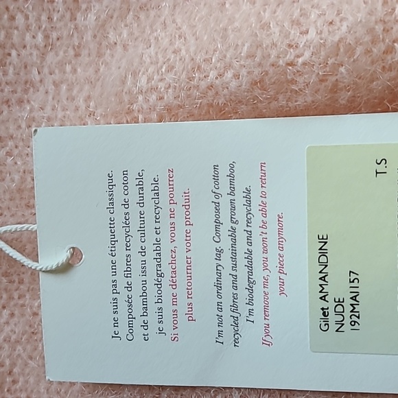 Nwt! Sezane Amandine kid mohair hooded Jumper in nude rosy beige - Picture 9 of 11